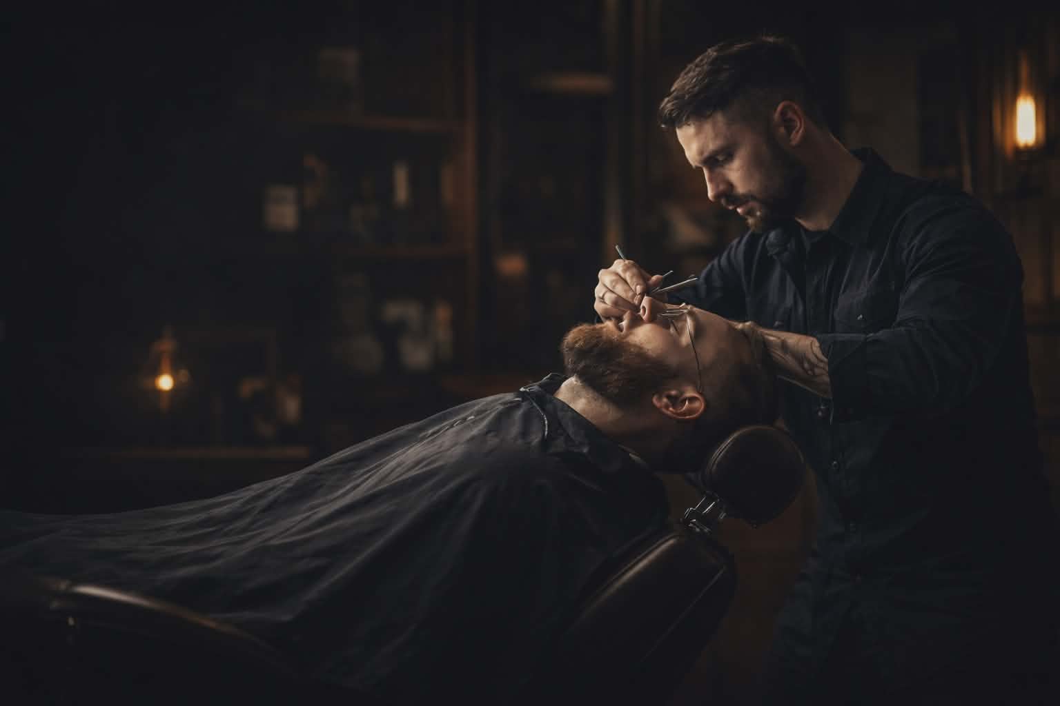 Barber bei der Rasur